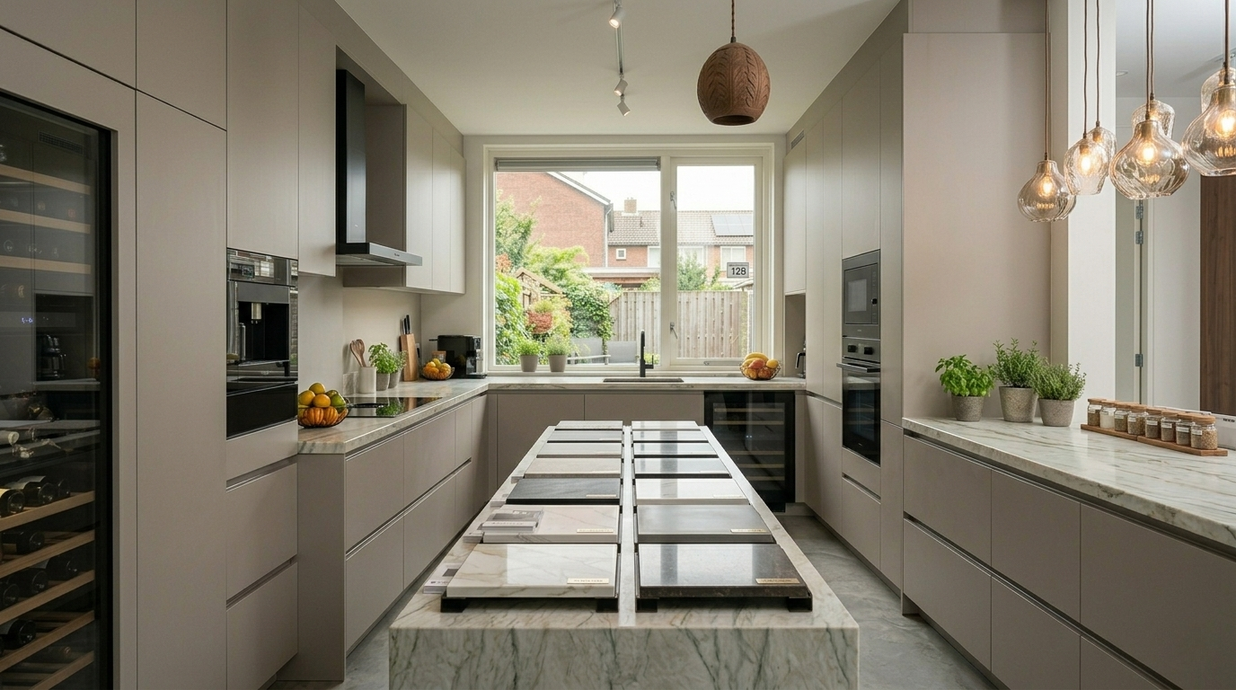 Een Dekton keukenblad op maat kopen bij Maat14 tegen de beste prijs en service