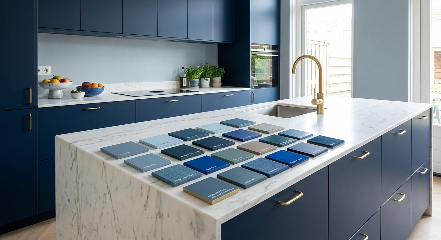 Blauwe ikea keuken in 20 verschillende blauwtinten leverbaar bij Maat14